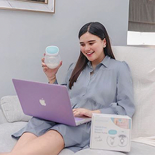 MOOIMOM Hands-Free Electric Breast Pump bisa pumping sambil kerja