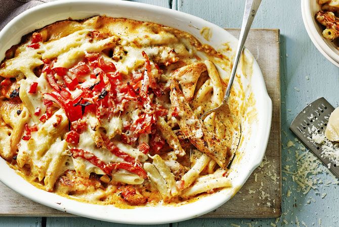 BBQ Chicken Pasta Bake