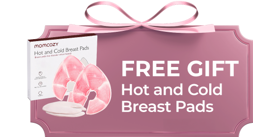 Momcozy V2 Pro Hospital-Grade Wearable Breast Pump (Red) label