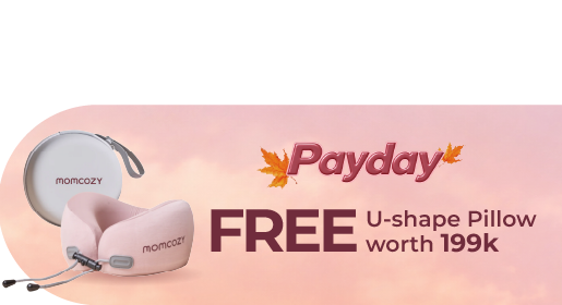 Momcozy V2 Pro Hospital-Grade Wearable Breast Pump (Red) label