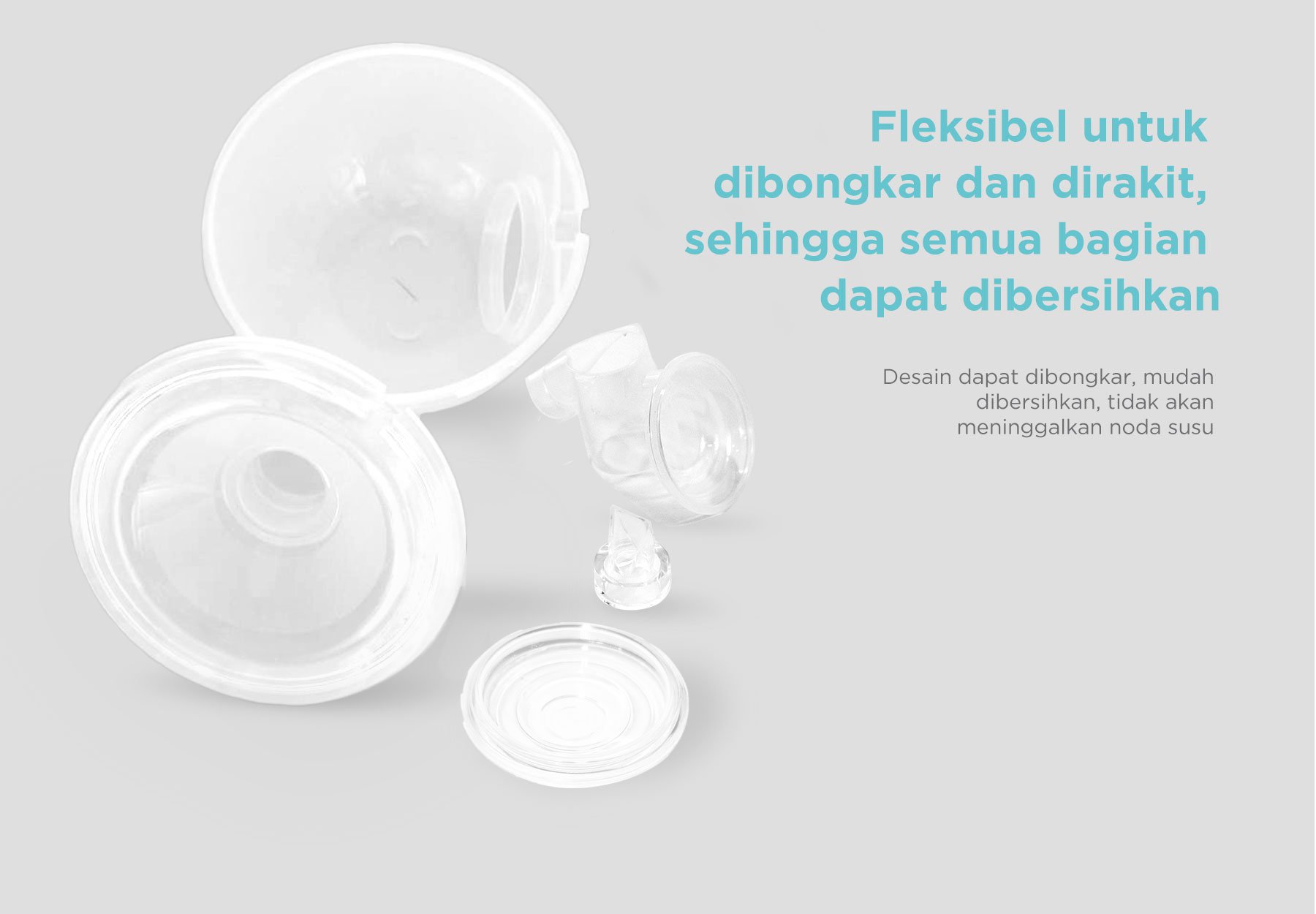 MOOIMOM Breastfeeding Duo A: Wireless Electric Breast Pump & Silicone Breast Pump - Pompa ASI Elektrik Wireless M2 description image