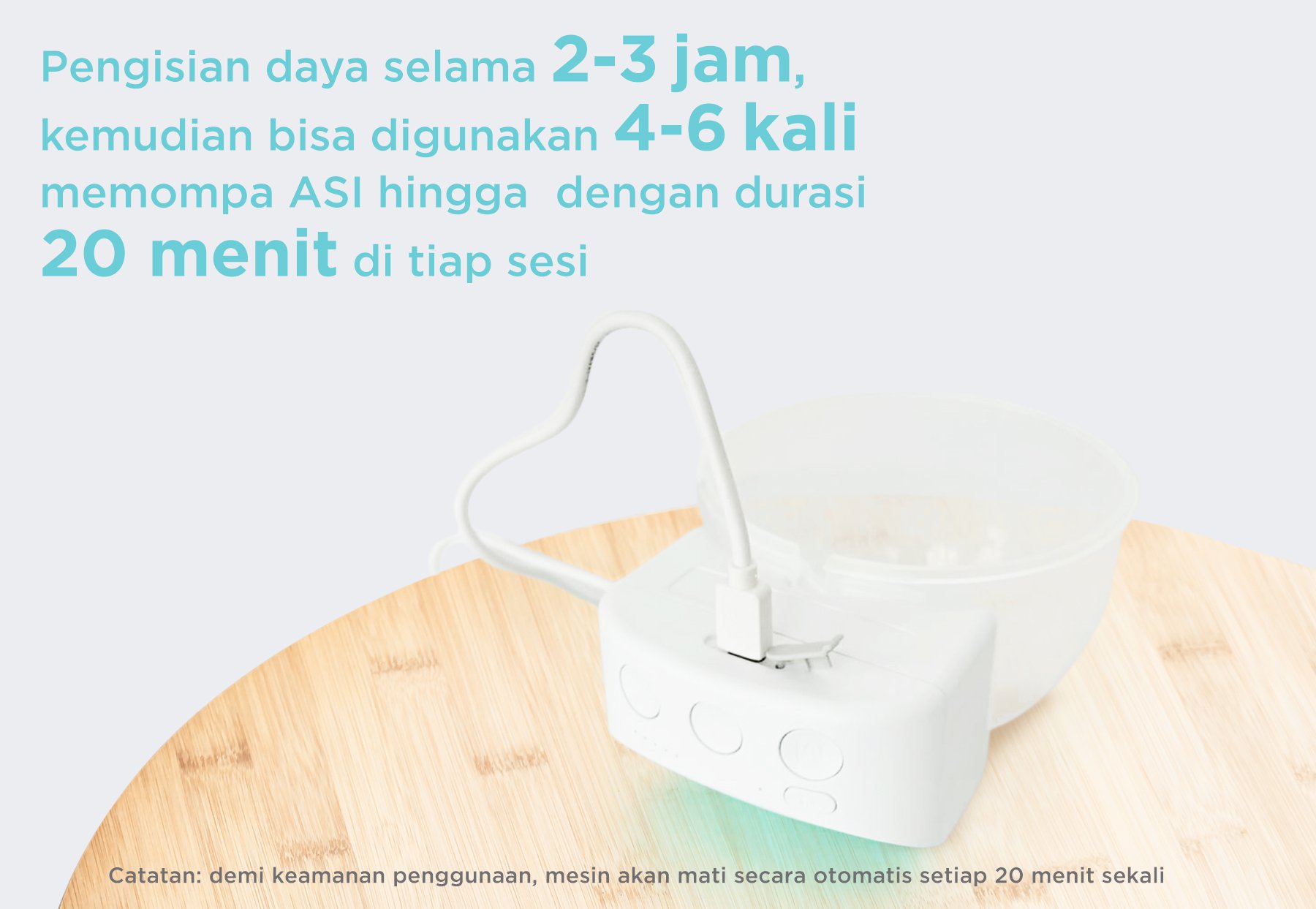 MOOIMOM Breastfeeding Duo A: Wireless Electric Breast Pump & Silicone Breast Pump - Pompa ASI Elektrik Wireless M2 description image