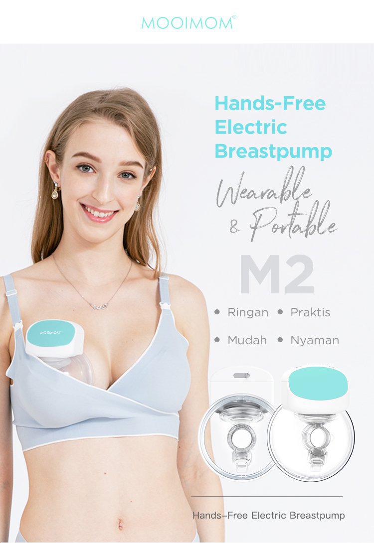 MOOIMOM Breastfeeding Duo A: Wireless Electric Breast Pump & Silicone Breast Pump - Pompa ASI Elektrik Wireless M2 description image