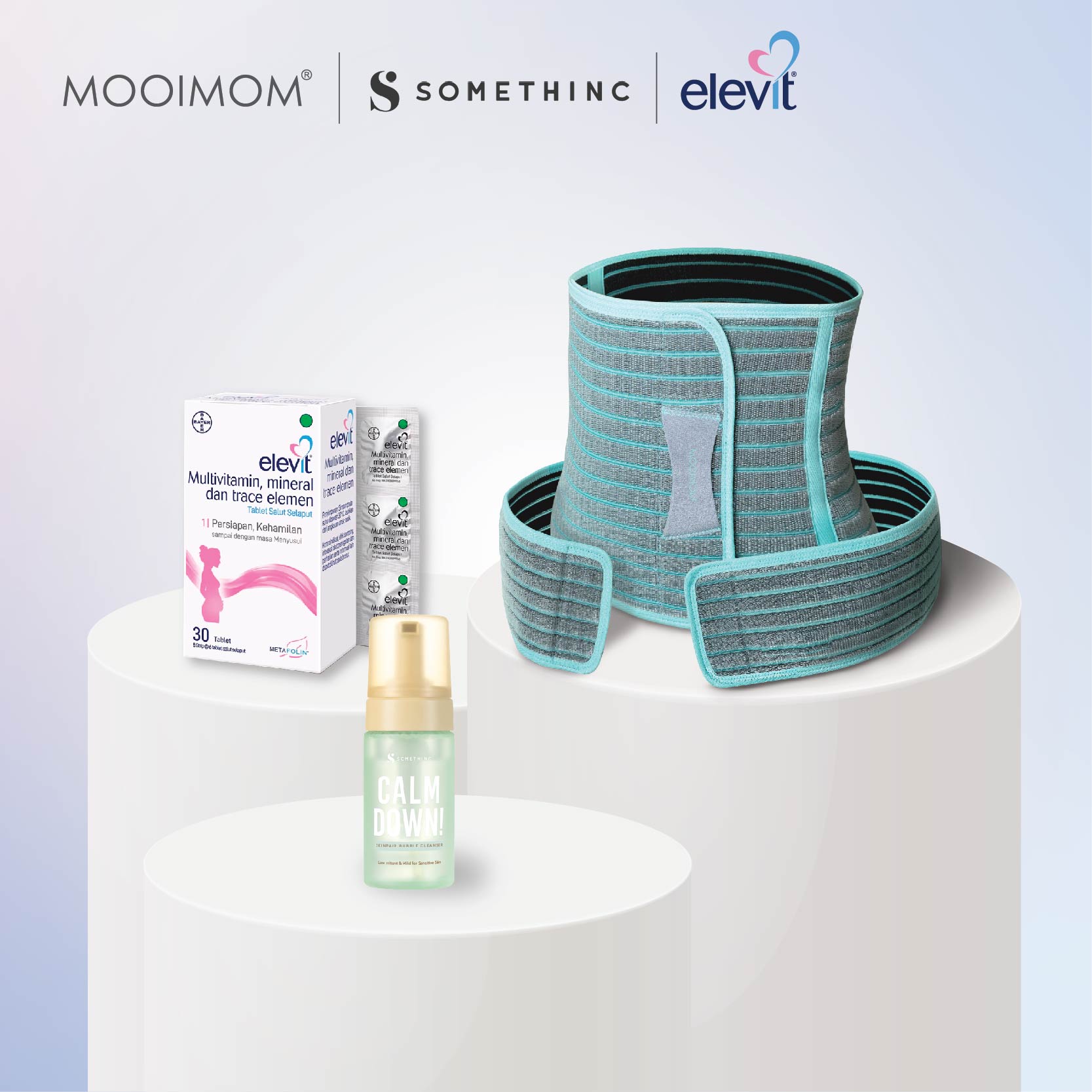 MOOIMOM 2 in 1 Premium Bamboo Corset x Elevit Supplement image