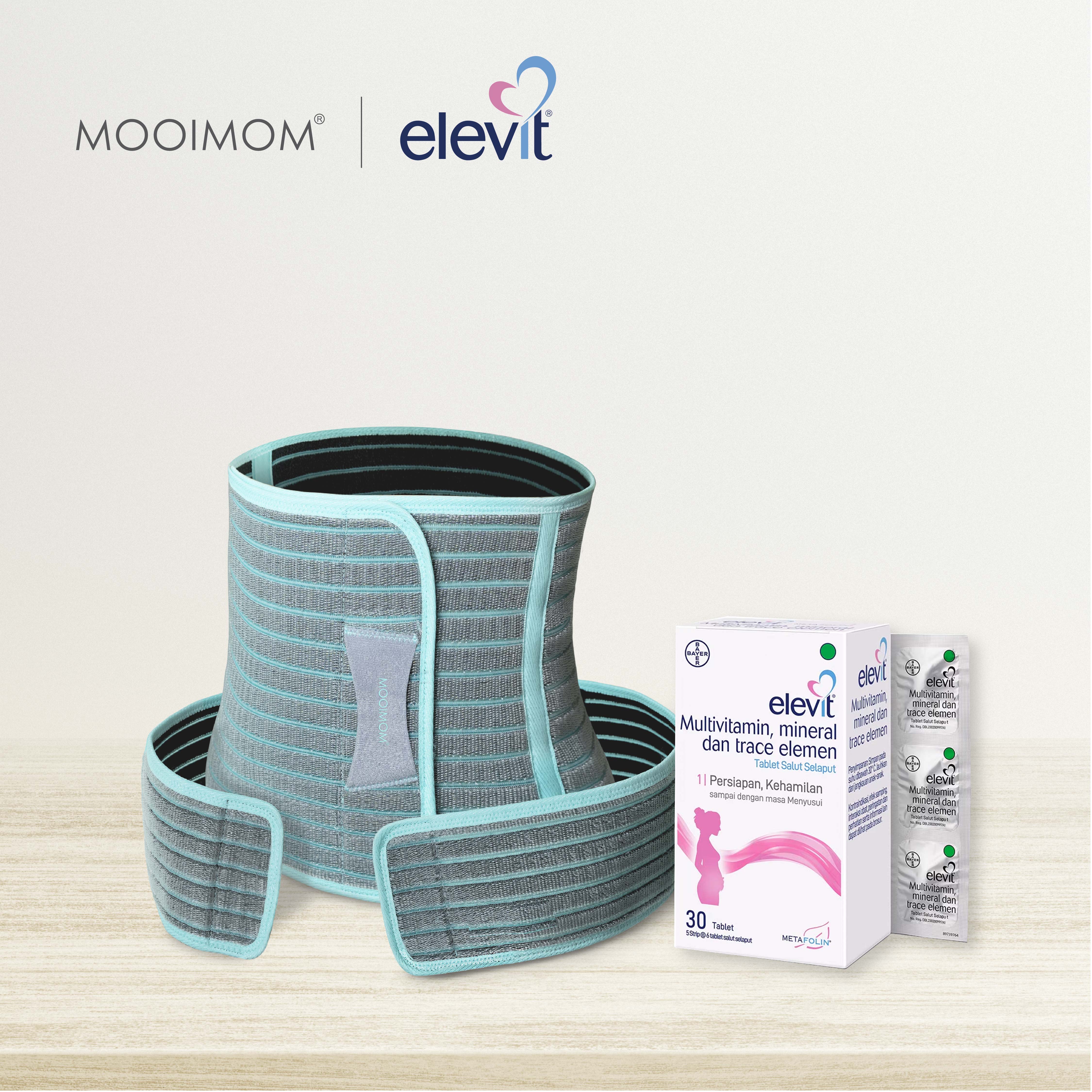 MOOIMOM 2 in 1 Premium Bamboo Corset x Elevit Supplement