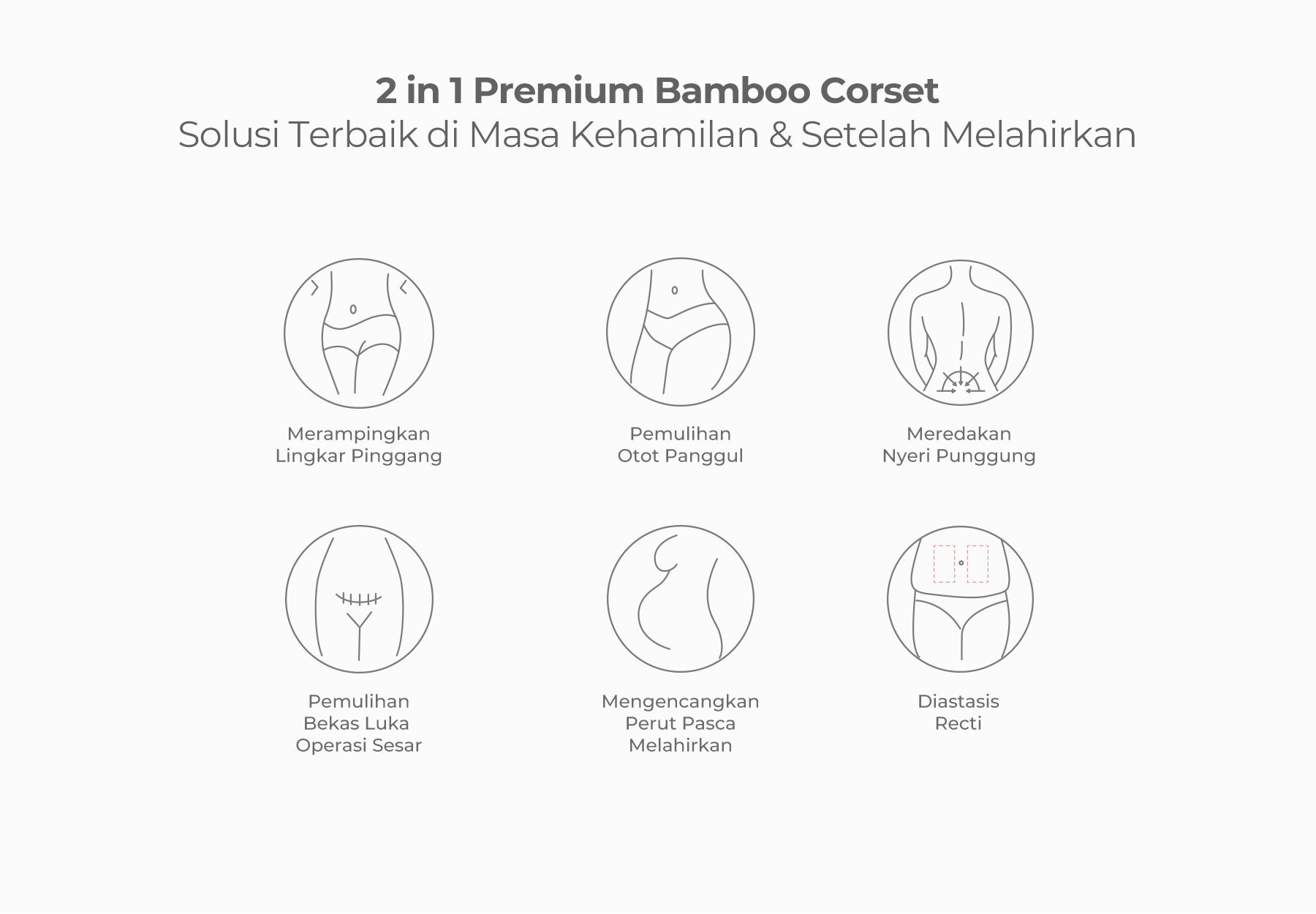 MOOIMOM 2 in 1 Premium Bamboo Corset with Nursing Accecories description image