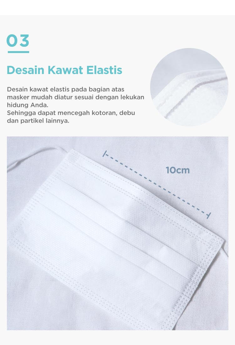 MOOIMOM Disposable Face Mask Adult 3 Mask - Masker 3ply Sekali Pakai description image