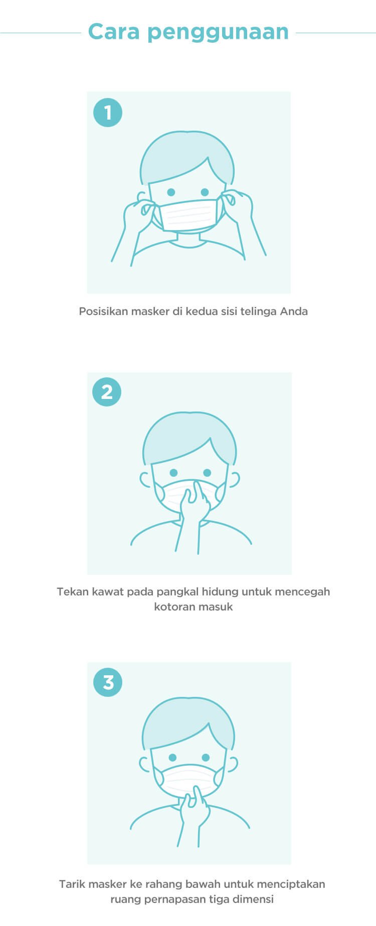 MOOIMOM Disposable Face Mask Adult 3 Mask - Masker 3ply Sekali Pakai description image