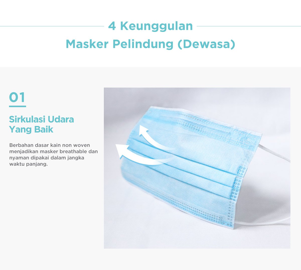 MOOIMOM Disposable Face Mask Adult Pack 30 Mask - Masker 3ply Sekali Pakai description image