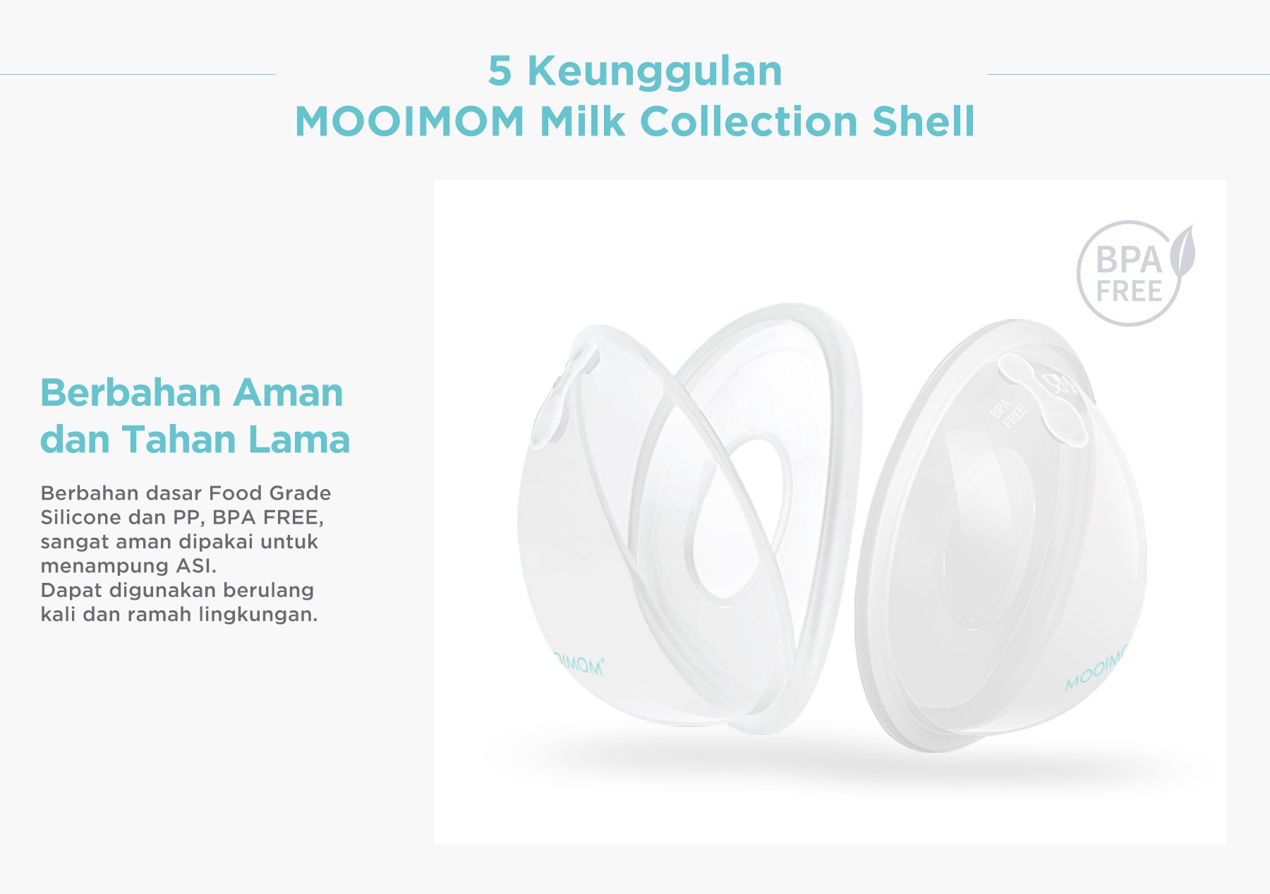 MOOIMOM New Breastmilk Collection Shell - Penampung ASI Alternatif description image