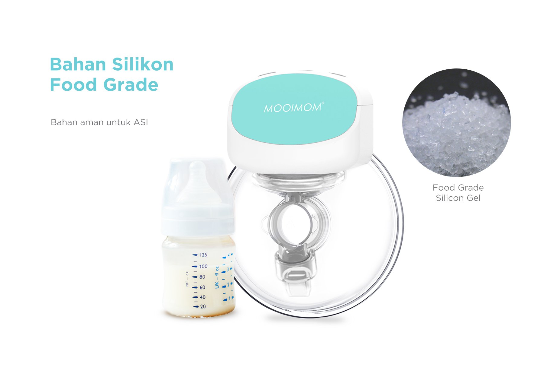 MOOIMOM Hands-Free Electric Breast Pump - Pompa ASI Elektrik Wireless M2 description image