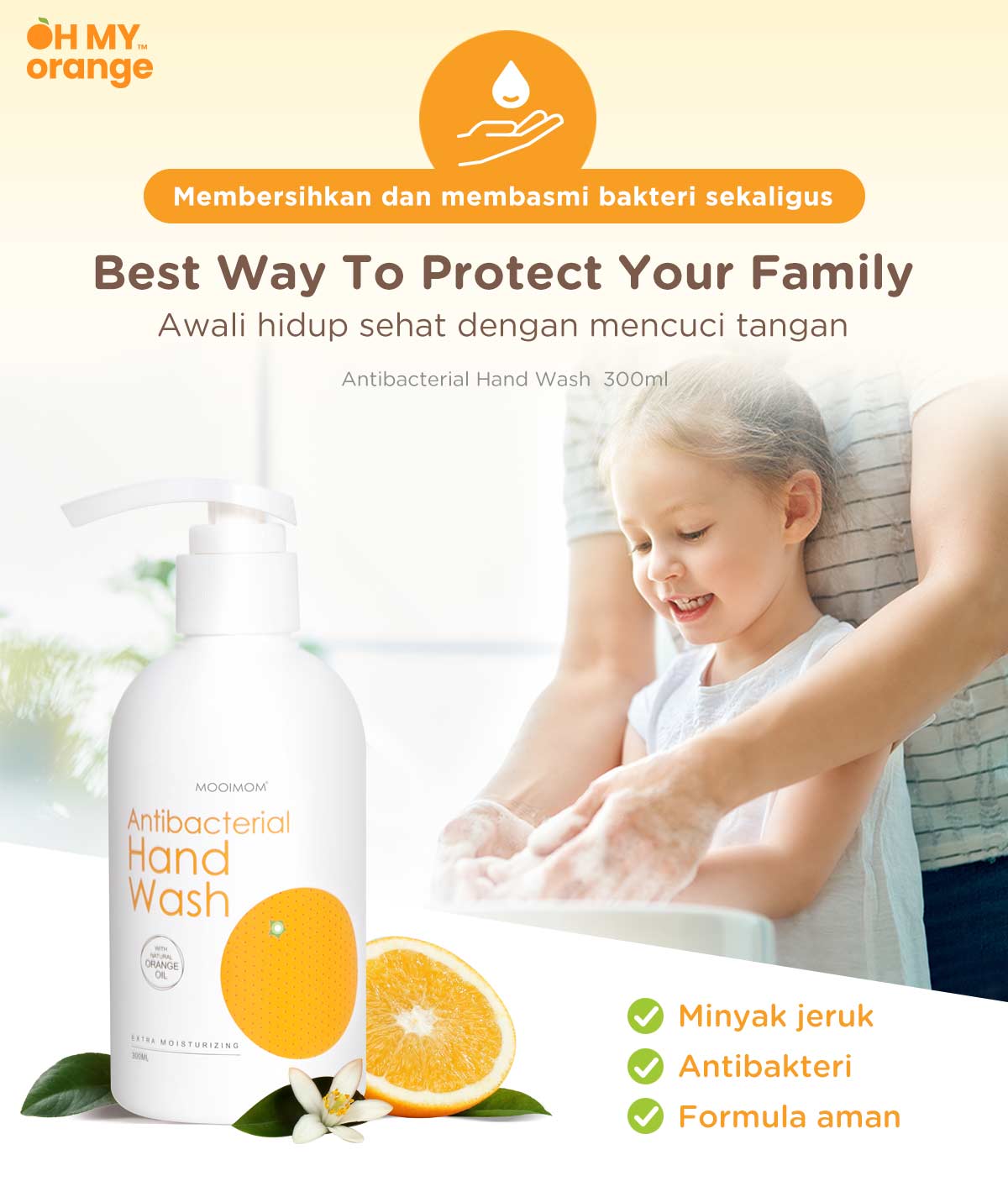 Oh My Orange Antibacterial Hand Wash - Sabun Cuci Tangan description image