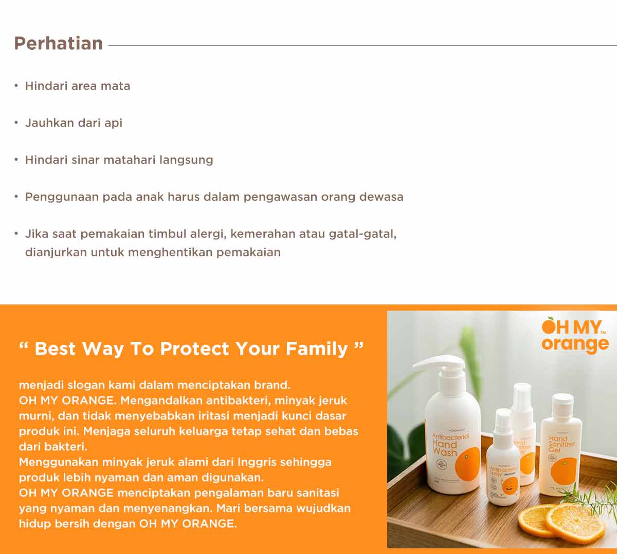 Oh My Orange Antibacterial Hand Wash - Sabun Cuci Tangan description image