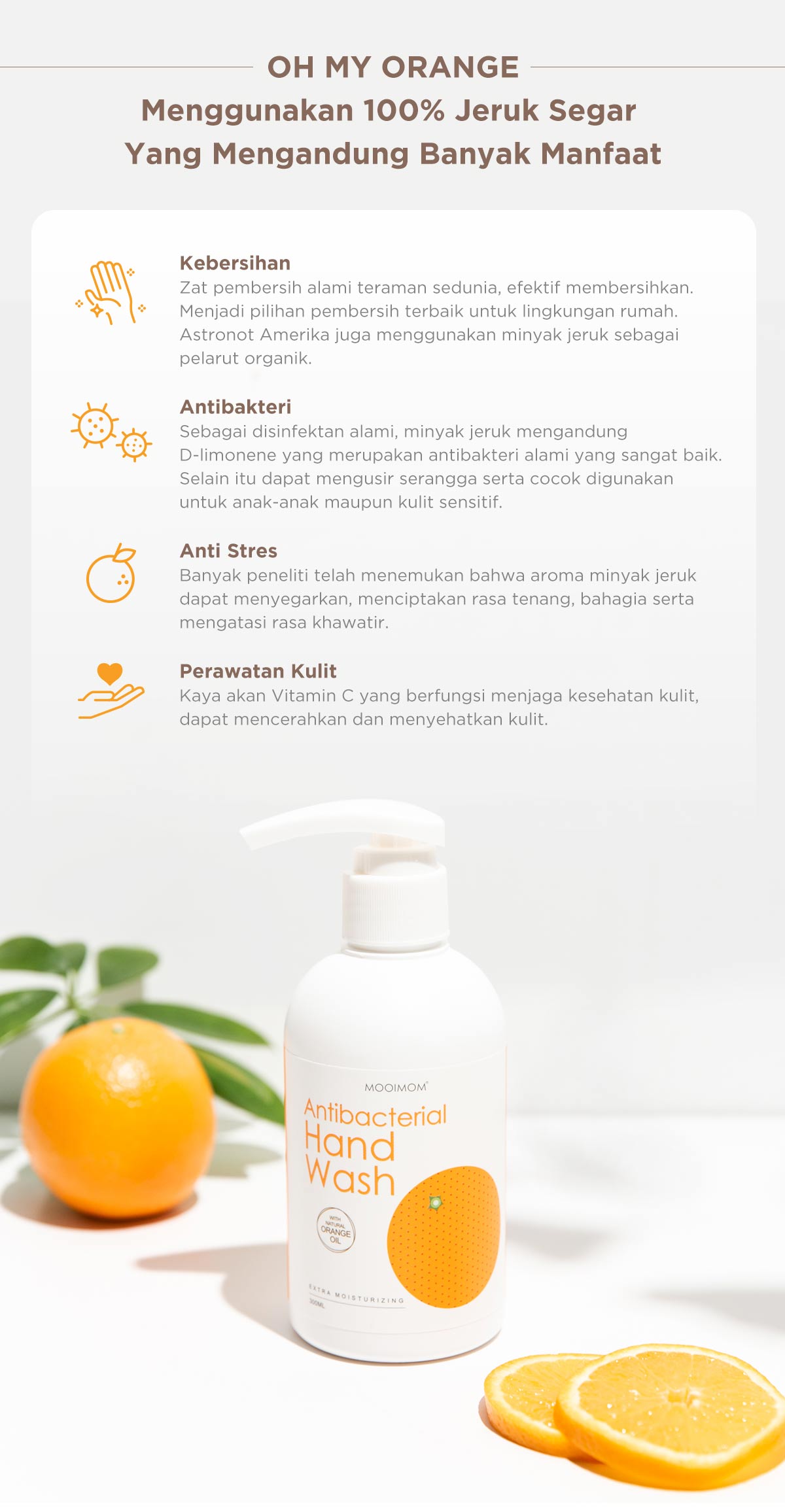 Oh My Orange Antibacterial Hand Wash - Sabun Cuci Tangan description image