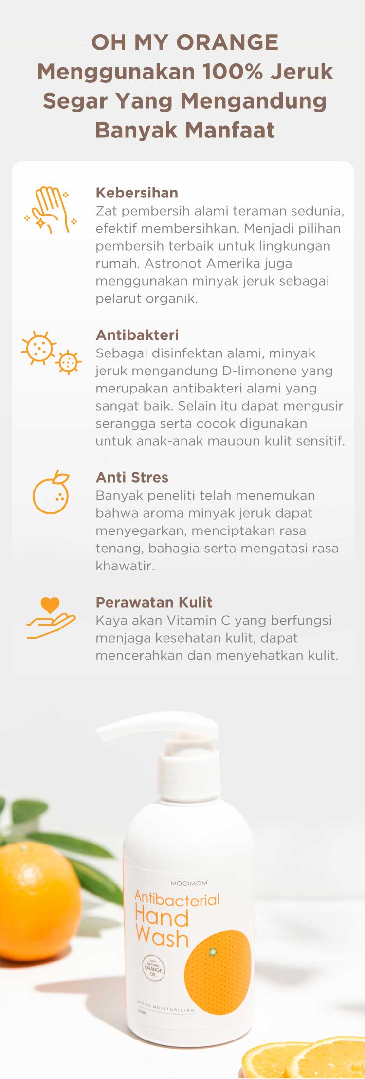 Oh My Orange Antibacterial Hand Wash - Sabun Cuci Tangan description image