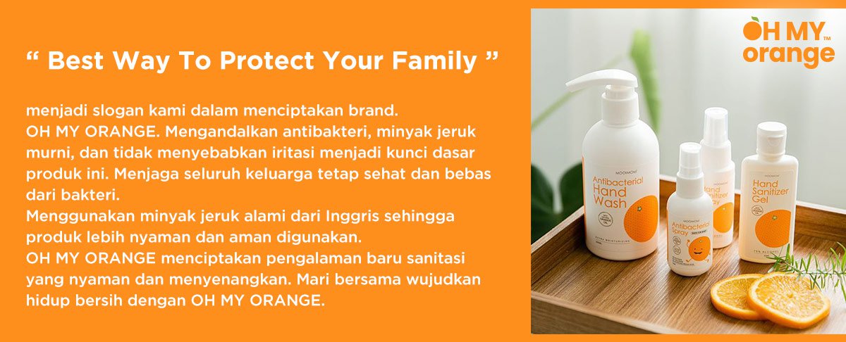 Oh My Orange Antibacterial Spray - Pembersih Tangan Anak description image