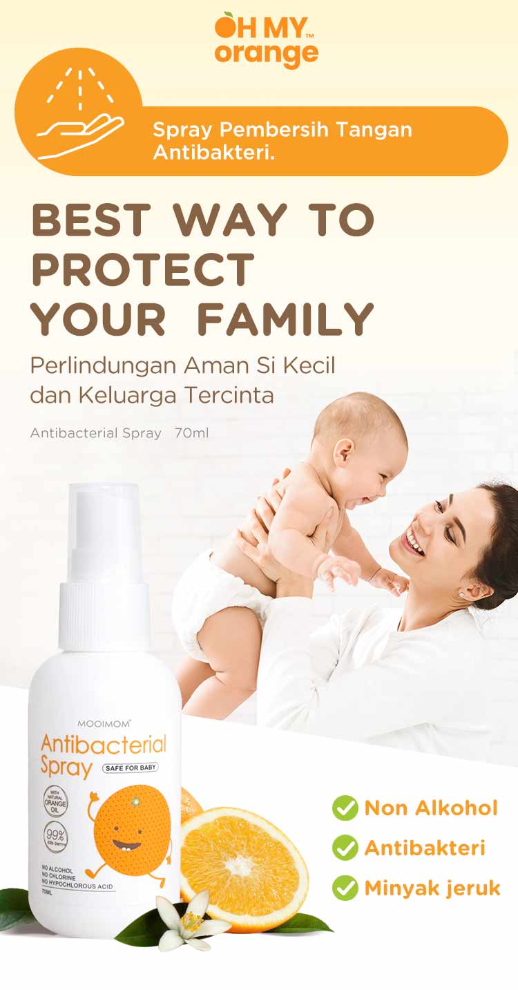 Oh My Orange Antibacterial Spray - Pembersih Tangan Anak description image