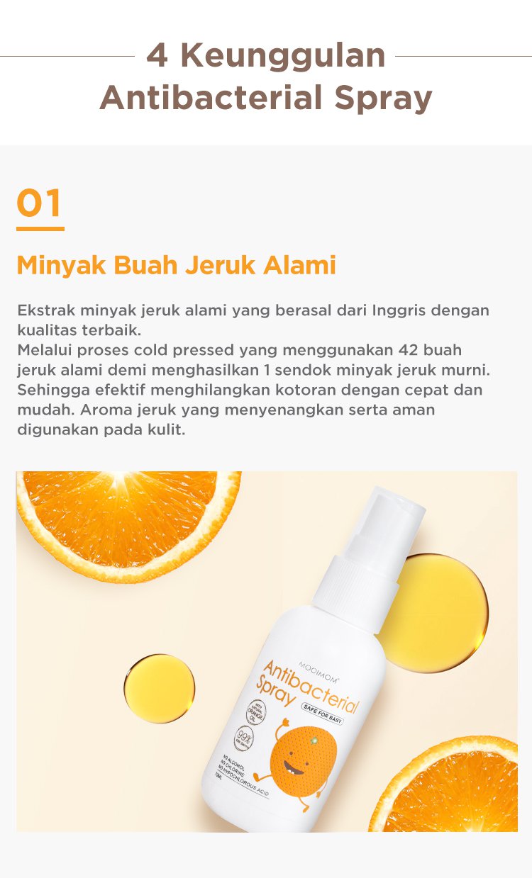 Oh My Orange Antibacterial Spray - Pembersih Tangan Anak description image