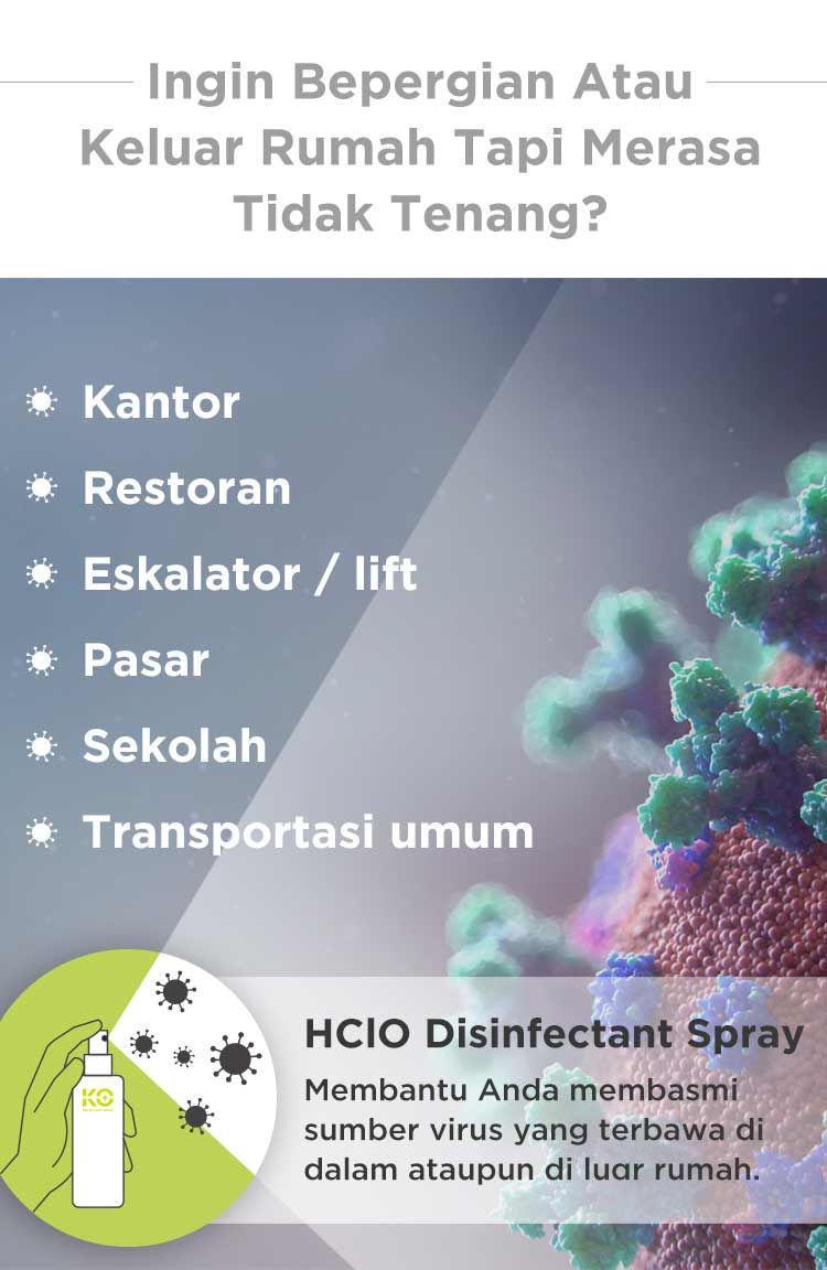 KO+ HClO Disinfectant Spray - Spray Antibakteri description image