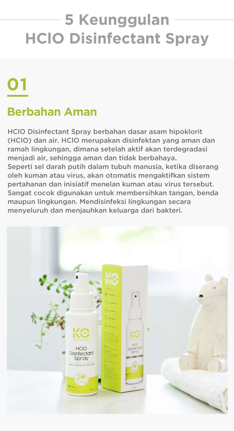 KO+ HClO Disinfectant Spray - Spray Antibakteri description image