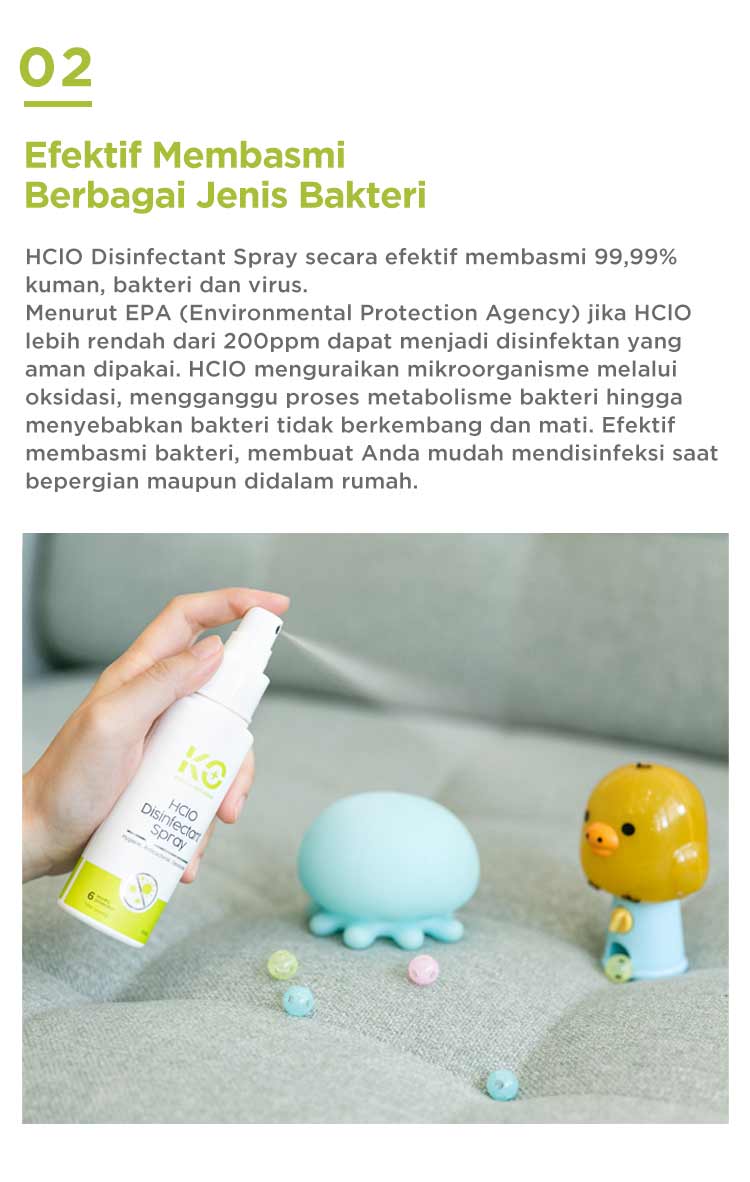 KO+ HClO Disinfectant Spray - Spray Antibakteri description image