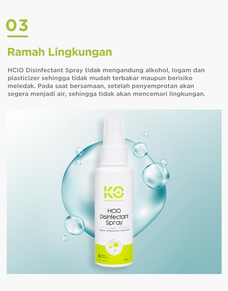 KO+ HClO Disinfectant Spray - Spray Antibakteri description image