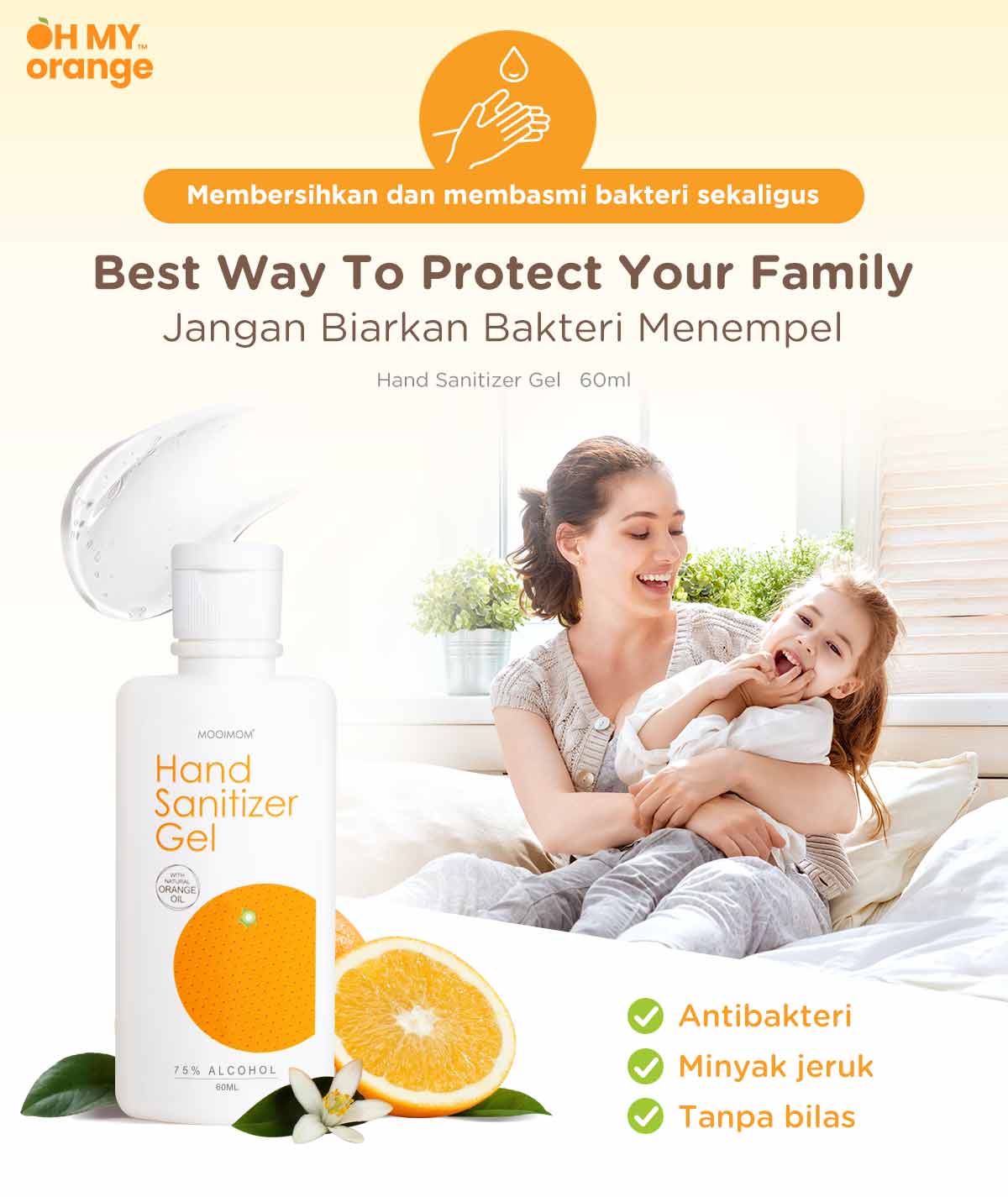 Oh My Orange Hand Sanitizer Gel - Pembersih Tangan Antibakteri description image