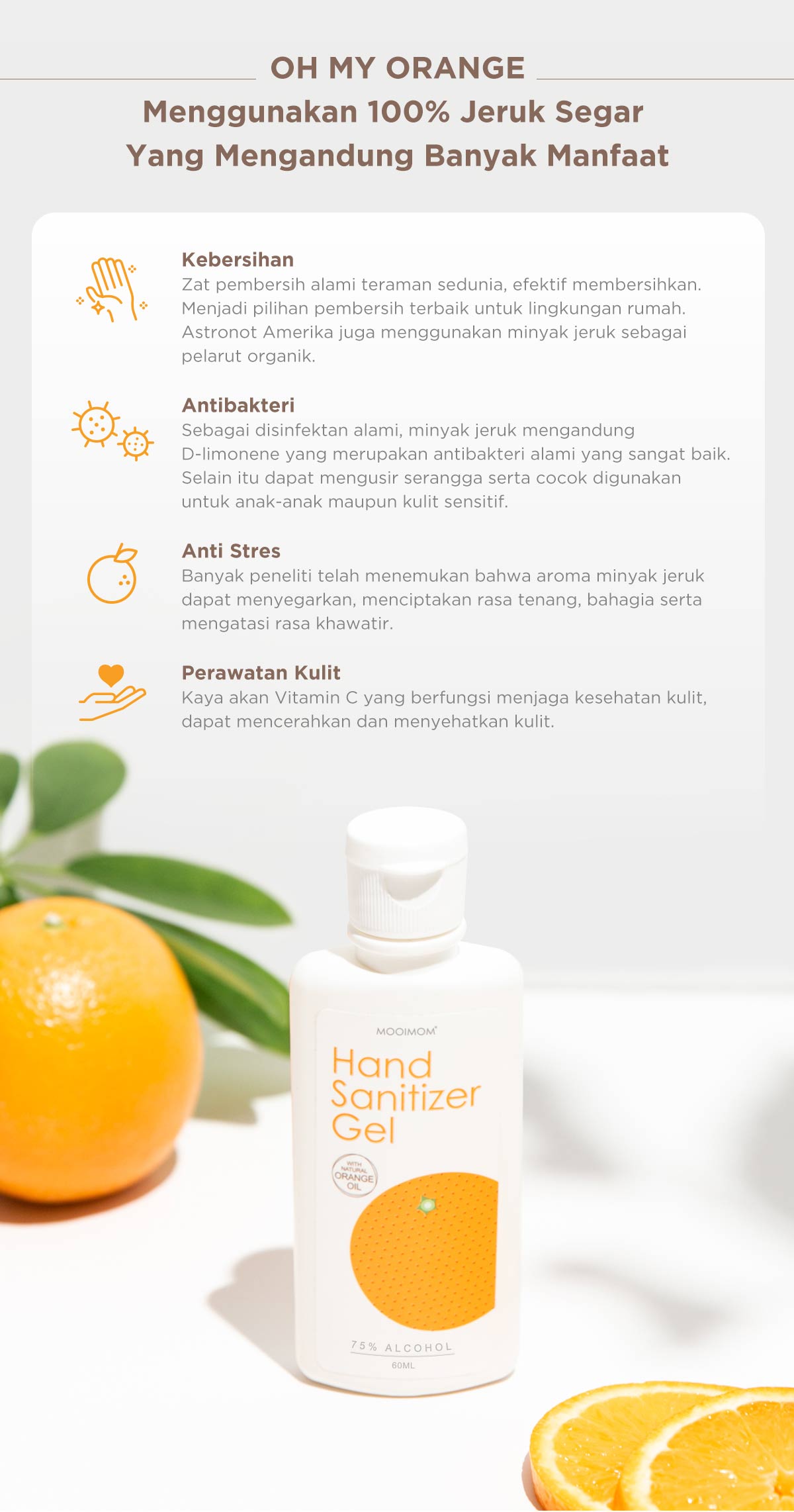 Oh My Orange Hand Sanitizer Gel - Pembersih Tangan Antibakteri description image