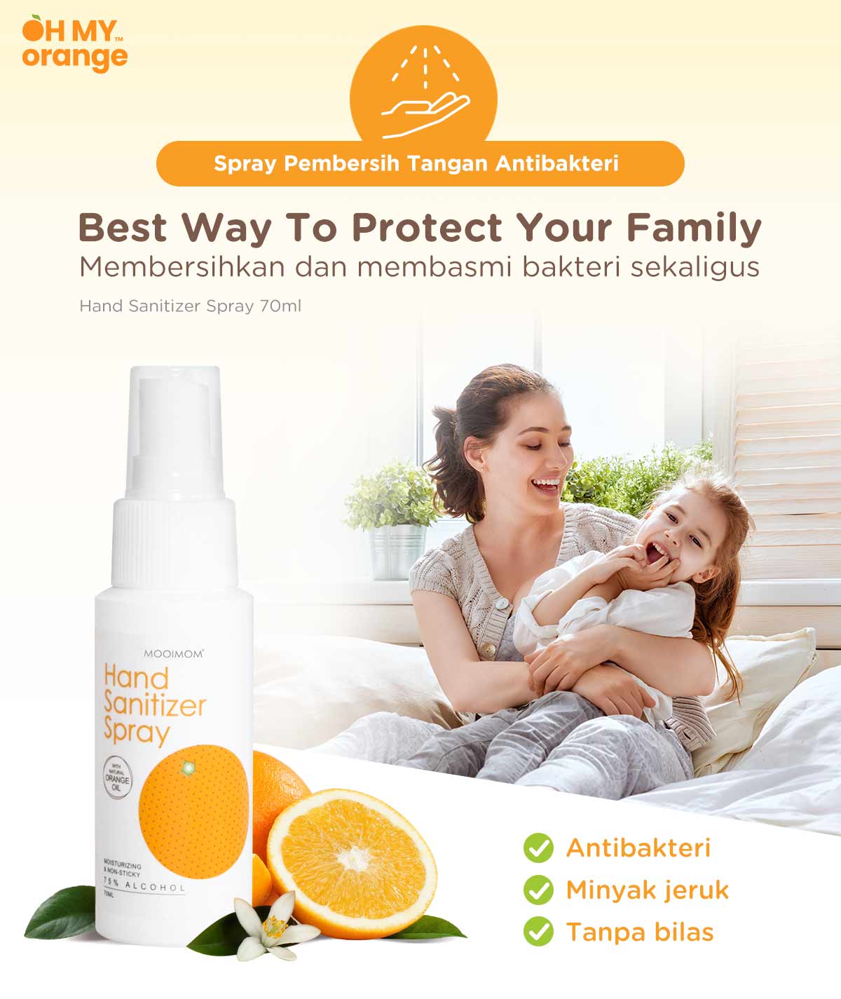 Oh My Orange Hand Sanitizer Spray - Pembersih Tangan Antibakteri description image