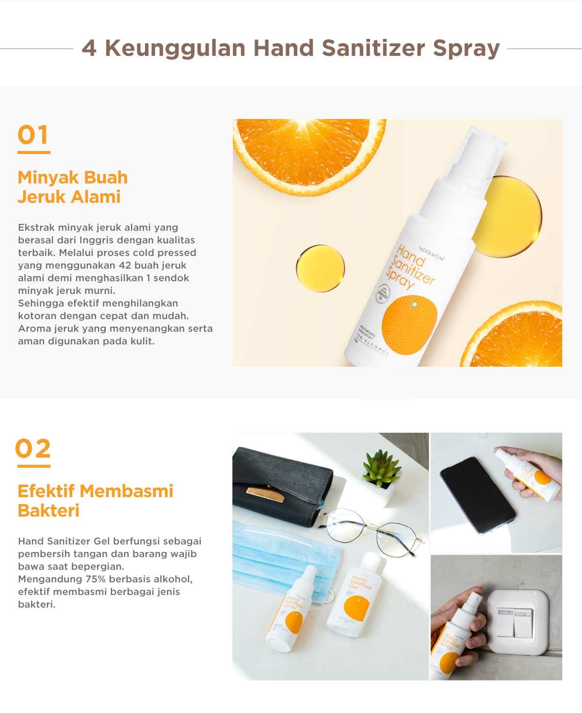 Oh My Orange Hand Sanitizer Spray - Pembersih Tangan Antibakteri description image