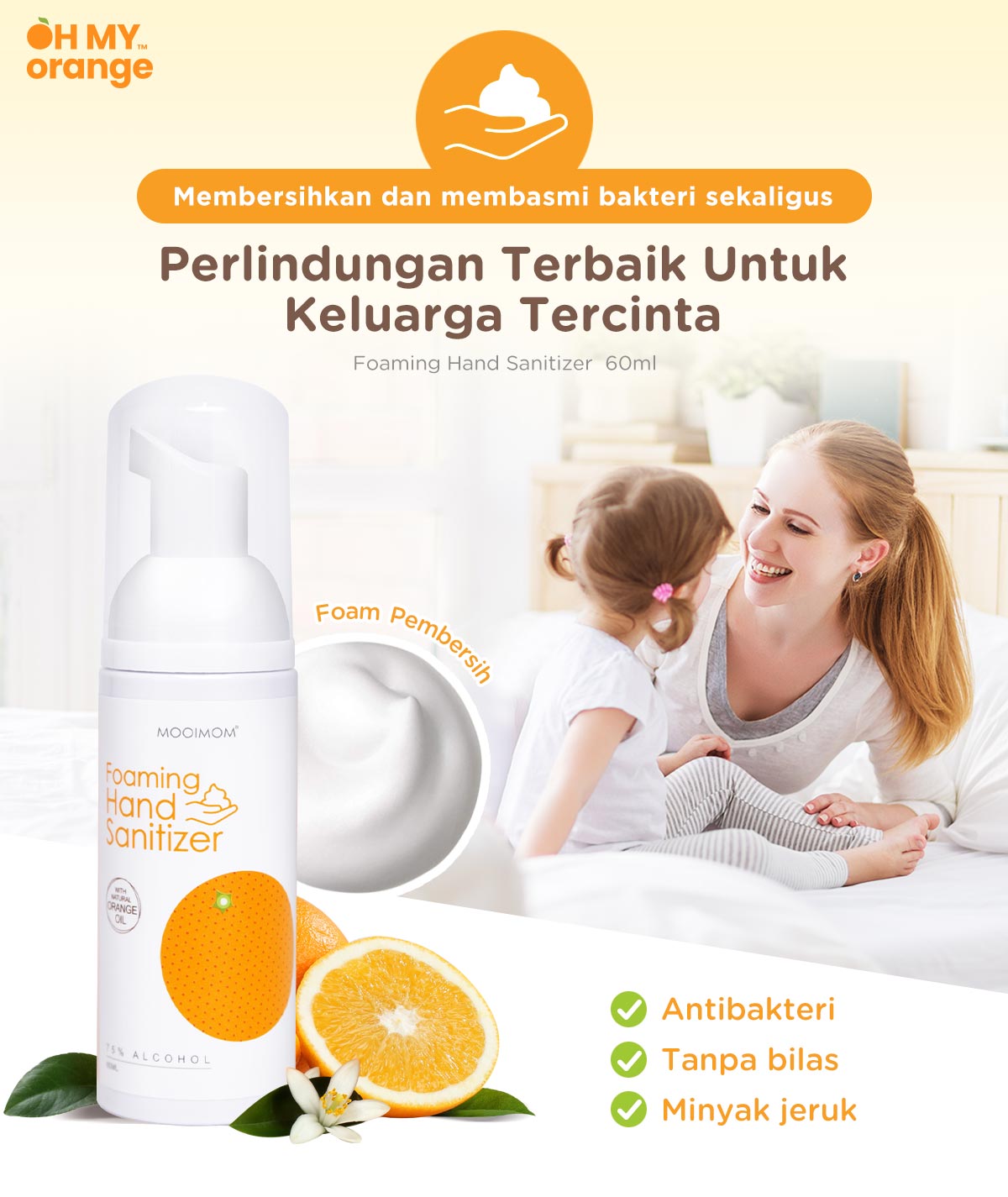 Oh My Orange Foaming Hand Sanitizer - Busa Pembersih Tangan description image