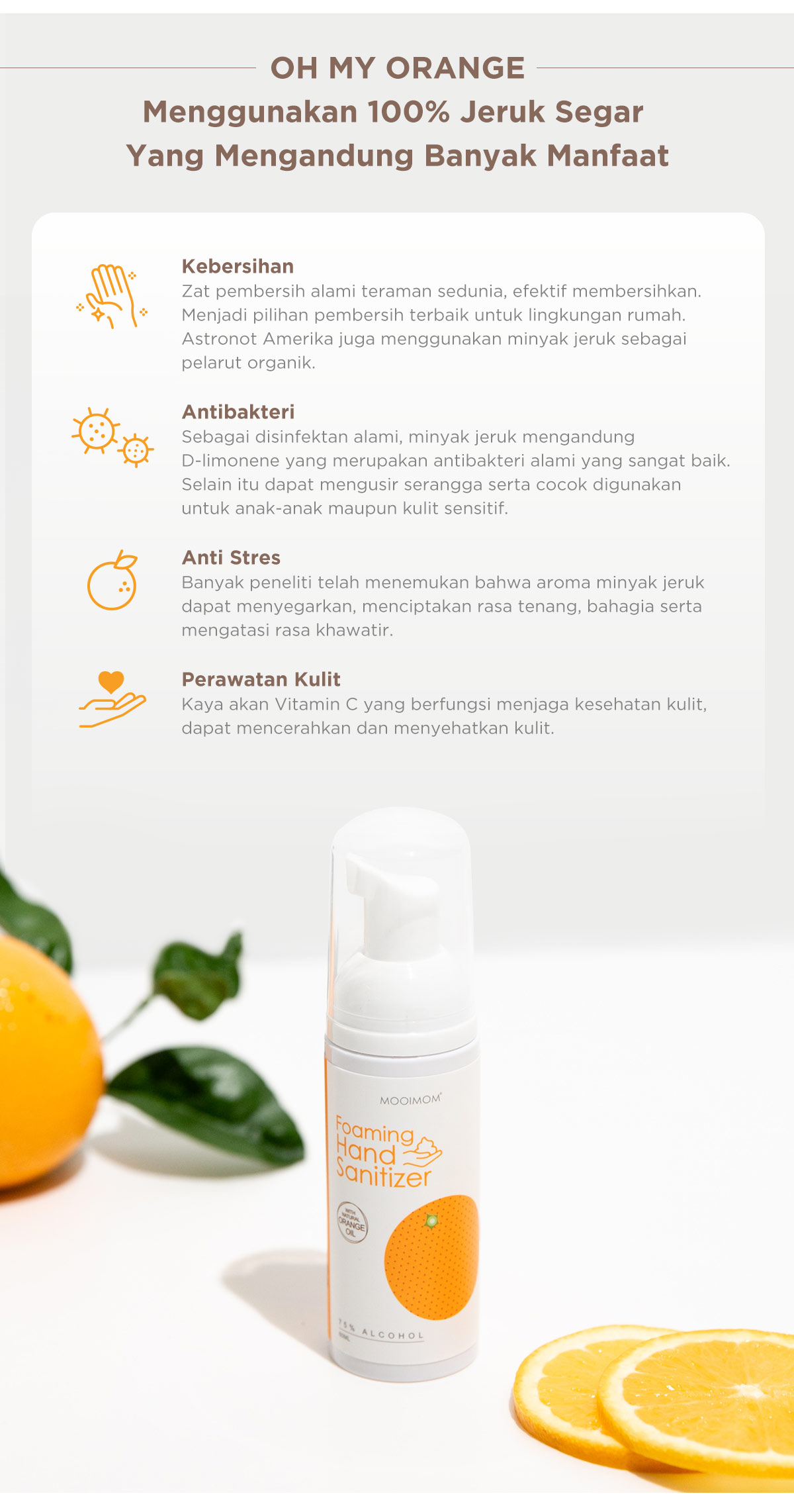 Oh My Orange Foaming Hand Sanitizer - Busa Pembersih Tangan description image