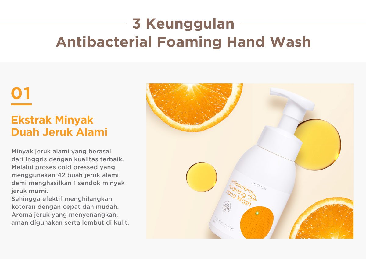 Oh My Orange Antibacterial Foaming Hand Wash - Sabun Pembersih Tangan Busa description image