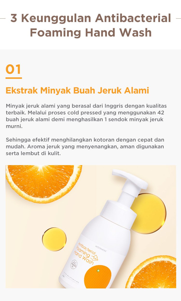 Oh My Orange Antibacterial Foaming Hand Wash - Sabun Pembersih Tangan Busa description image