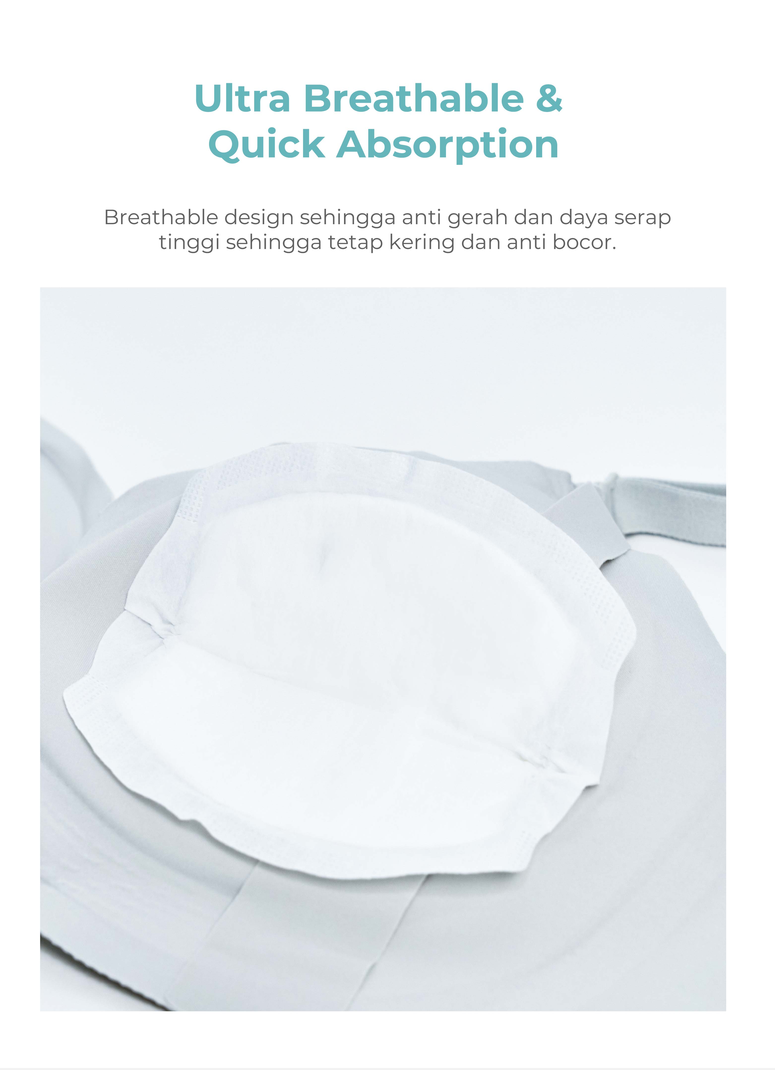 MOOIMOM Disposable Breast Pads (30pcs) - Penyerap ASI Sekali Pakai description image