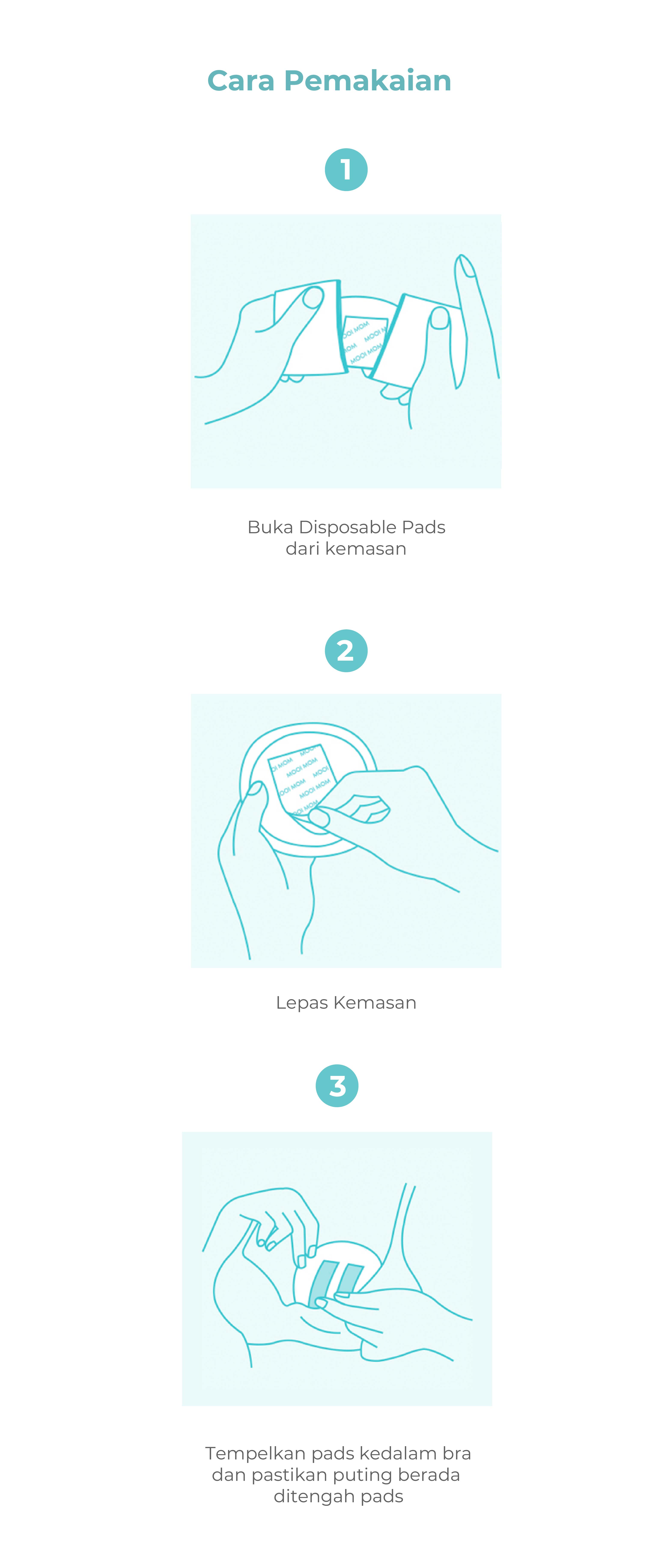 MOOIMOM Disposable Breast Pads (30pcs) - Penyerap ASI Sekali Pakai description image