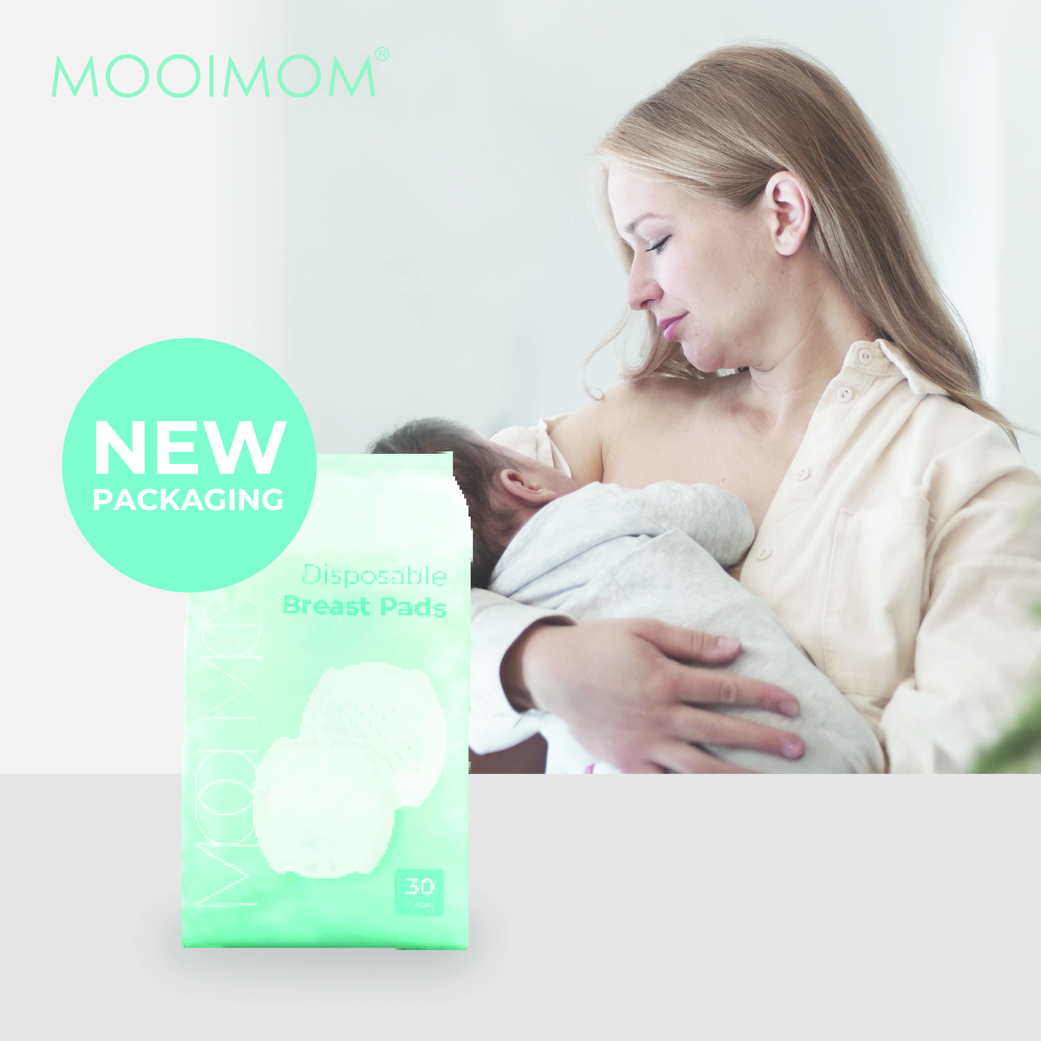 MOOIMOM Disposable Breast Pads (30pcs) - Penyerap ASI Sekali Pakai