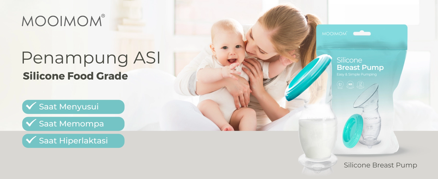 MOOIMOM Silicone Breast Pump - Pompa ASI MOOIMOM description image