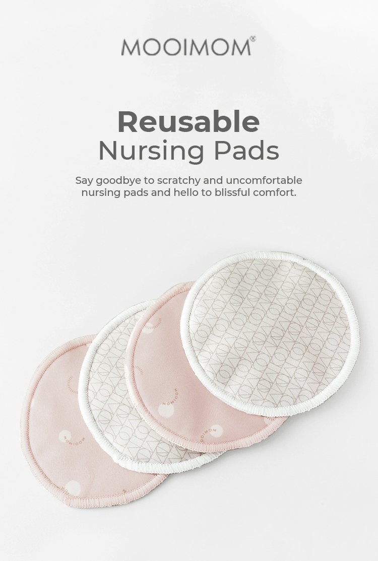 MOOIMOM Organic Bamboo Reusable Nursing Pads - Pelindung Payudara Organik description image