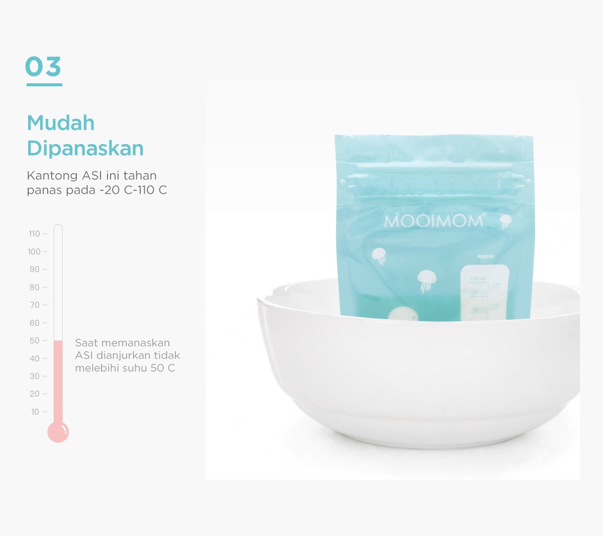 MOOIMOM Breastmilk Storage Bags 120ml (120pcs) - Kantong ASI (120 Pcs) description image