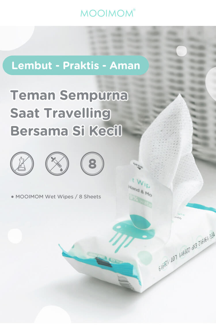 MOOIMOM Edi Pure Water Wet Wipes (8 Pack) - Tisu Basah description image