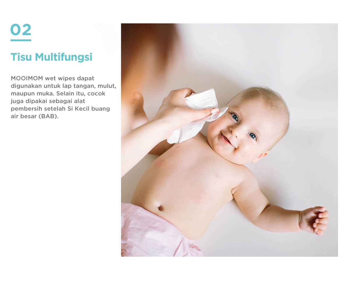 MOOIMOM Edi Pure Water Wet Wipes @100 Wipes - Tisu Basah (100 Lembar) description image