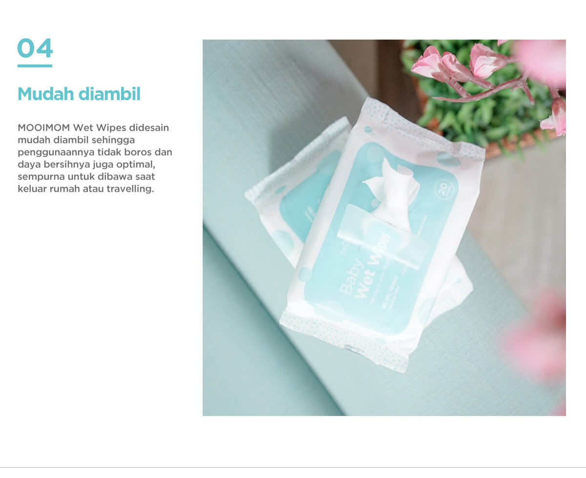 MOOIMOM Edi Pure Water Wet Wipes @100 Wipes - Tisu Basah (100 Lembar) description image