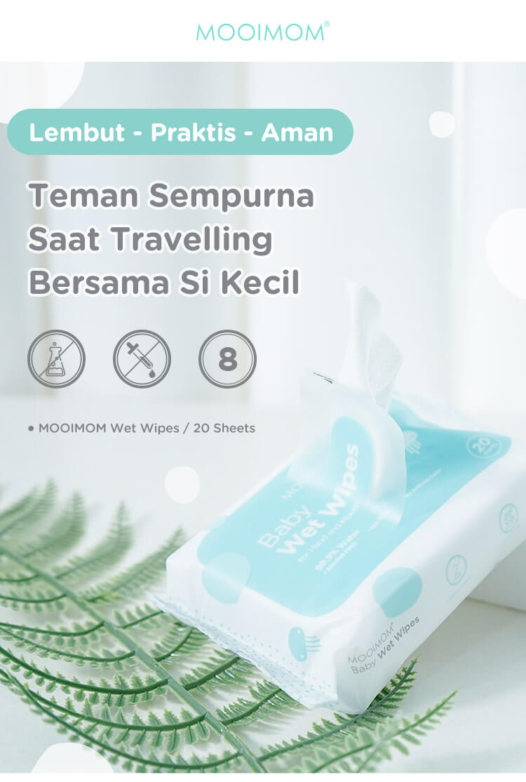 MOOIMOM Edi Pure Water Wet Wipes @100 Wipes - Tisu Basah (100 Lembar) description image