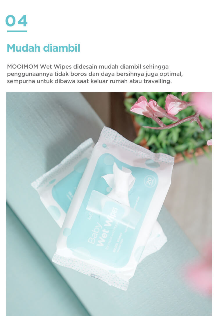 MOOIMOM Edi Pure Water Wet Wipes @100 Wipes - Tisu Basah (100 Lembar) description image