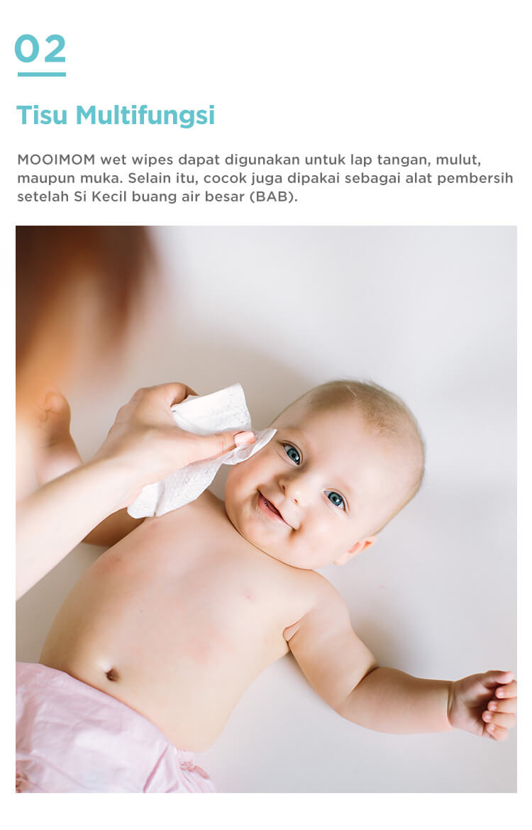 MOOIMOM Edi Pure Water Wet Wipes @100 Wipes - Tisu Basah (100 Lembar) description image