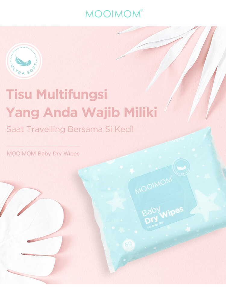 MOOIMOM Baby Dry Wipes Pack @300 Wipes - Tisu Kering description image