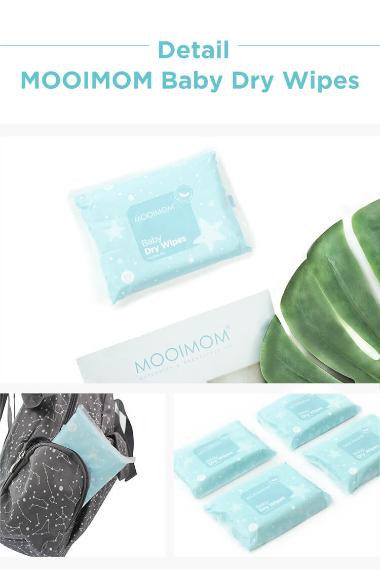 MOOIMOM Baby Dry Wipes Pack @300 Wipes - Tisu Kering description image