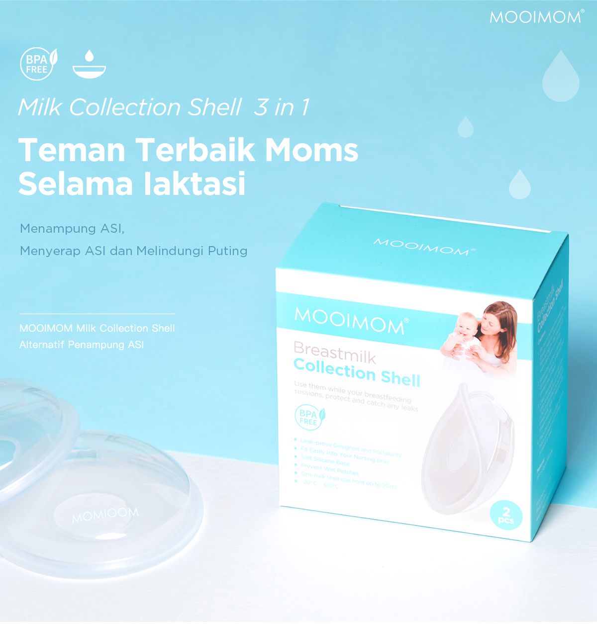 MOOIMOM Milk Collection Shell - Penampung ASI Alternatif description image