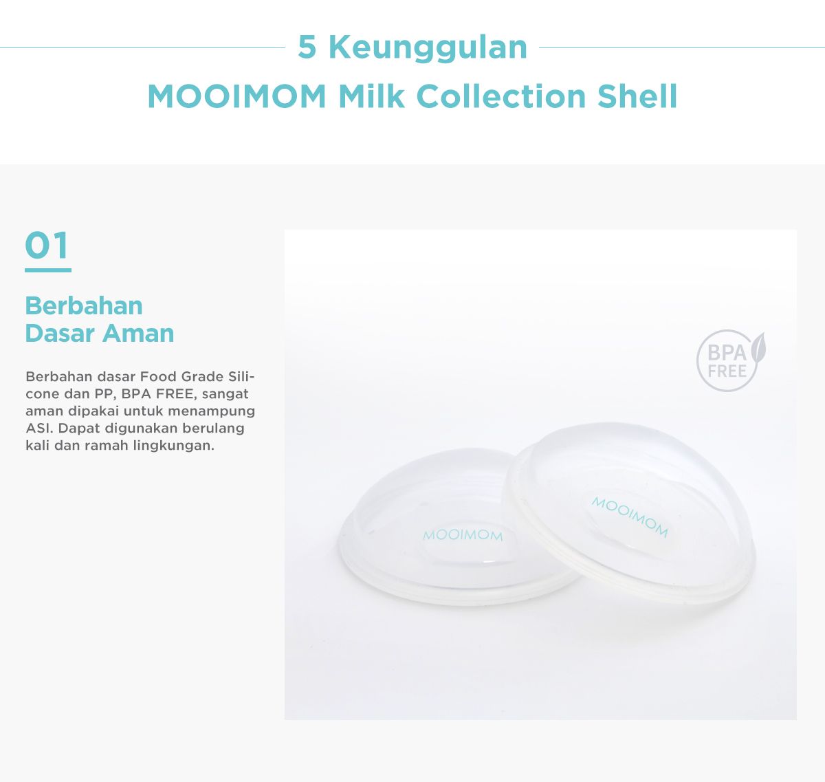 MOOIMOM Milk Collection Shell - Penampung ASI Alternatif description image